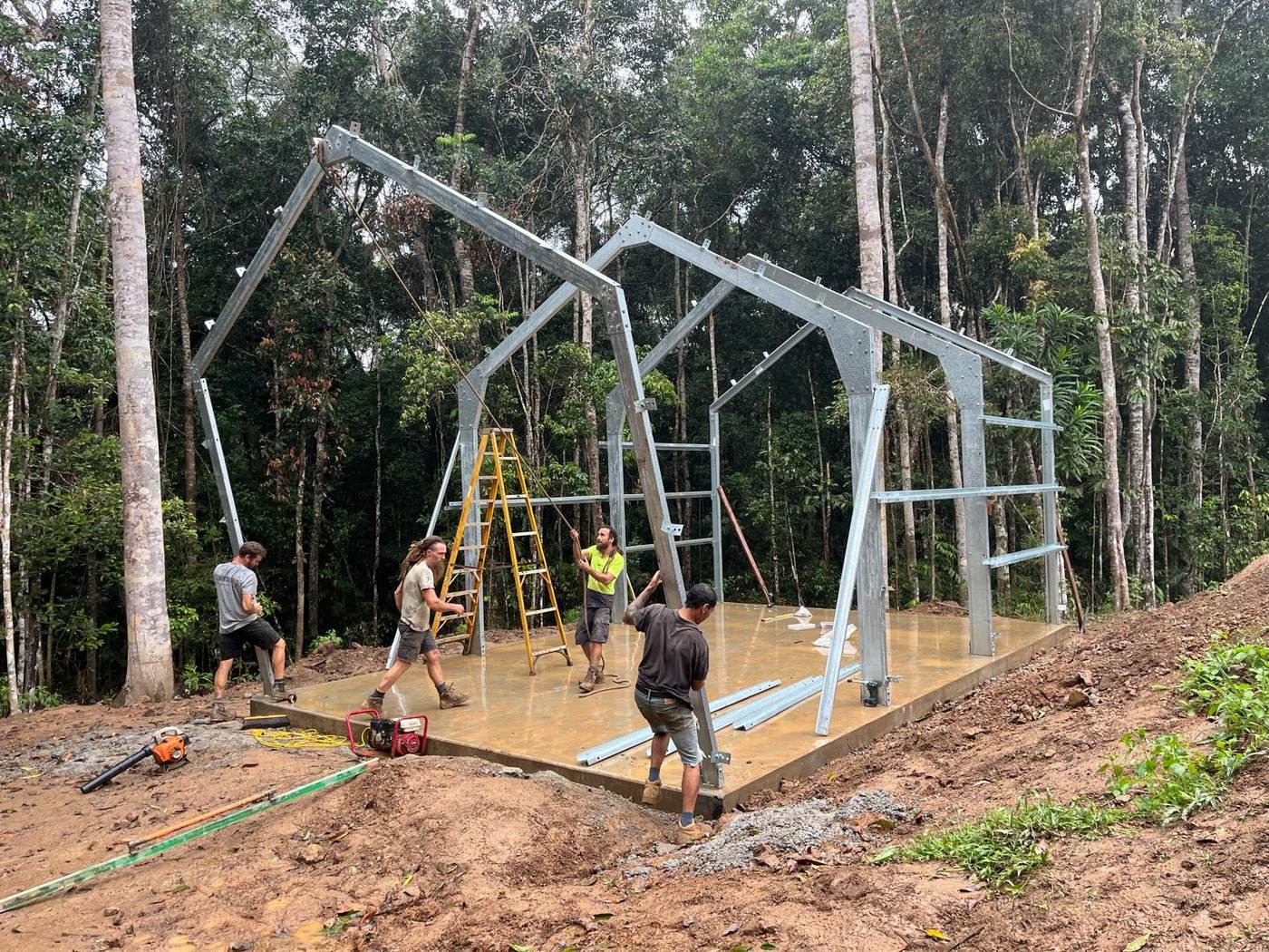Steel frame going up on site